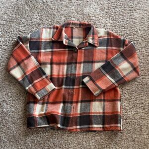 Plaid shacket orange and brown